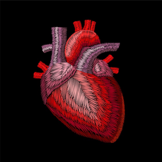 Вышивка экипажем человека анатомического органа медицины сердца.