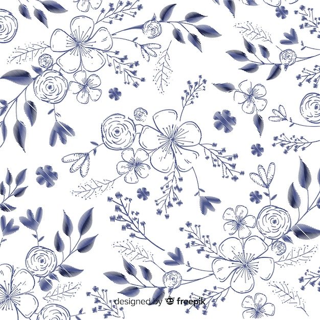 Embroidery floral background