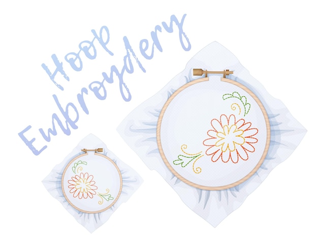 embroidery hoop vector icon isolated on white background wooden hoop for needlework