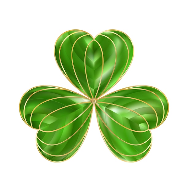 emerald clover leaf icon three leaves logo luxury green floral symbol