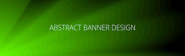 Banner astratto verde smeraldo con linee ondulate acute e transizione di gradiente modello di sfondo