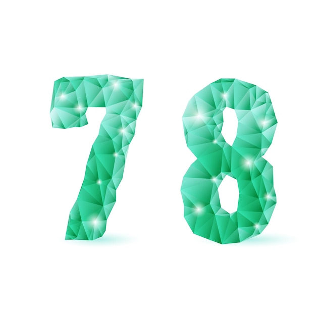 Emerald green polygonal font