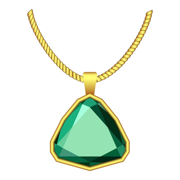 Emerald jewelry icon Realistic illustration of emerald jewelry vector icon for web design isolated on white background