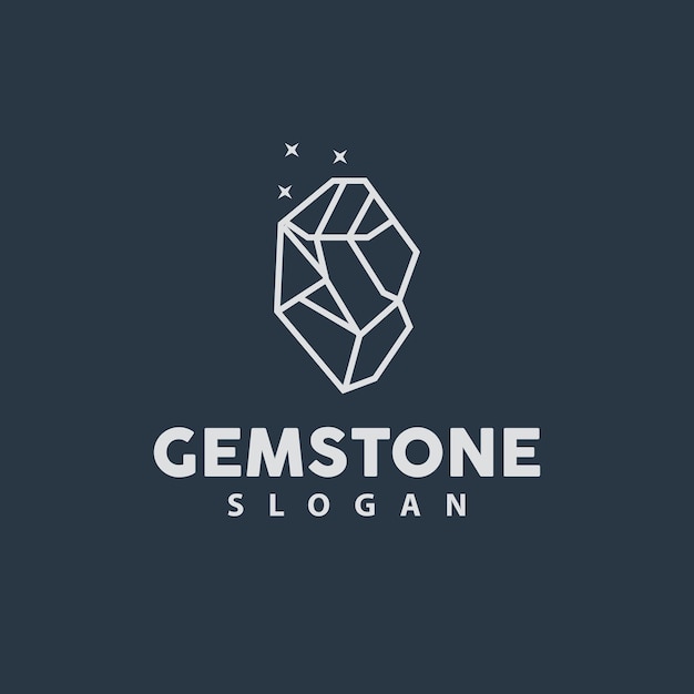 Изумрудный логотип Gemstone Vector Luxury Premium Vintage Retro Elegant Design Diamond Jewelry Icon Symbol Illustration