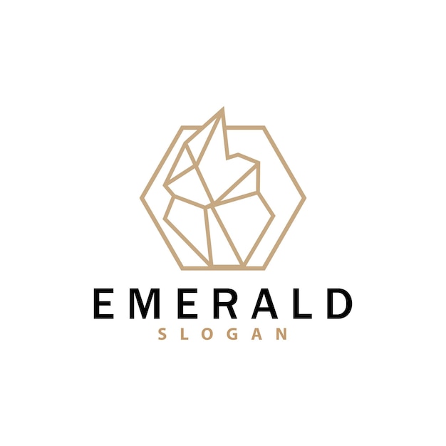 Emerald Logo Gemstone Vector Luxurious Premium Vintage Retro Elegant Design Diamond Jewelry Icon Symbol Illustration