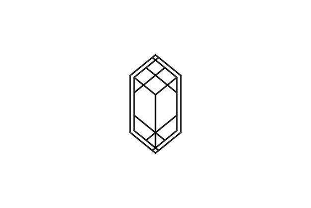 Дизайн логотипа из изумрудного камня со стилем дизайна линейного искусства