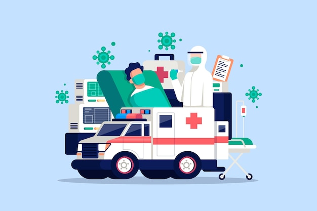 Concetto di ambulanza di emergenza