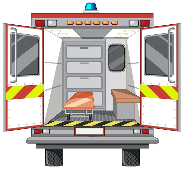 ベクトル 白い背景の緊急救急車