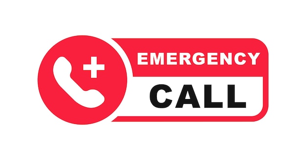 Vector emergency call icon sos emergency call