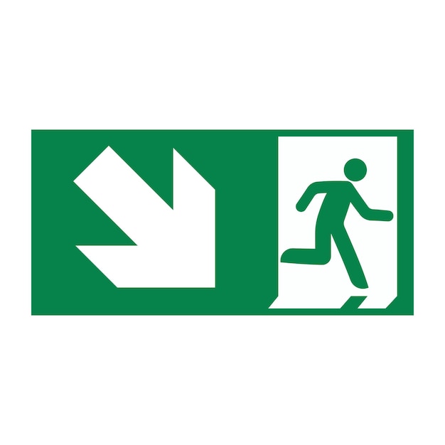 Vector emergency exit sign vector illustration