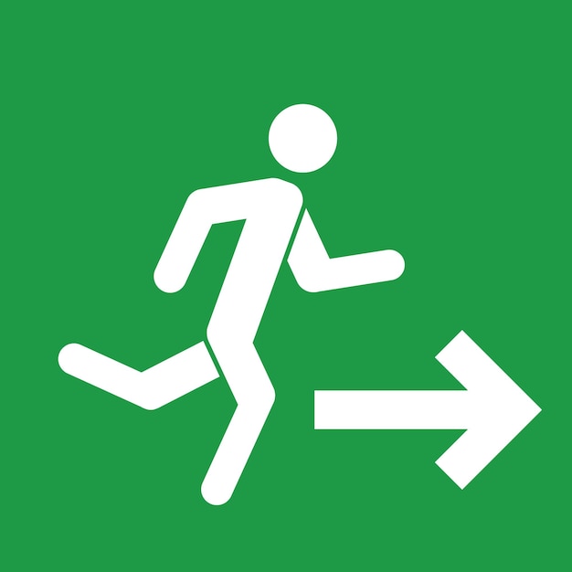 Emergency Exit Sign with arrow Fire Exit icon with direction Vector sign