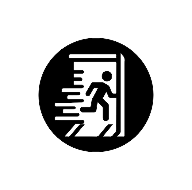 Vector emergency exit vector illustration escape route sign and symbol