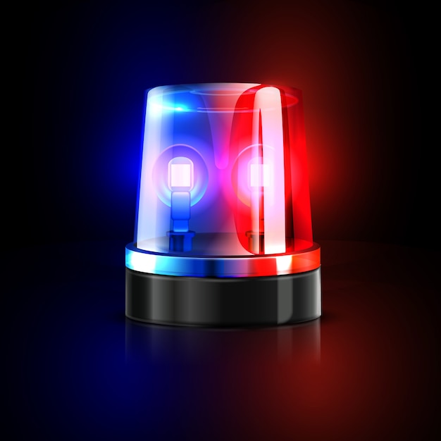 Vector emergency flashing police siren