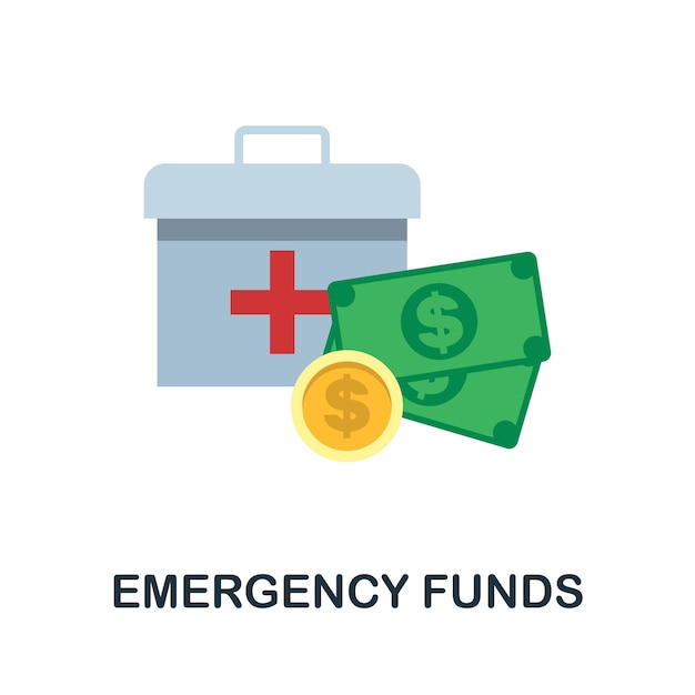 Плоская иконка emergency funds цветной простой элемент из коллекции fintech значок creative emergency funds для шаблонов веб-дизайна, инфографика и многое другое