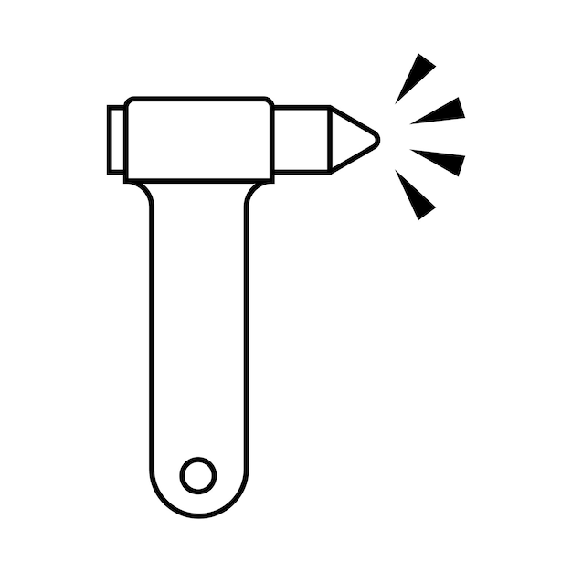 Emergency Hammer or Car Glass breaker icon vector illustration design