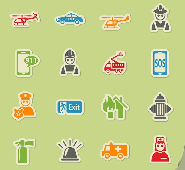 Emergency icon set