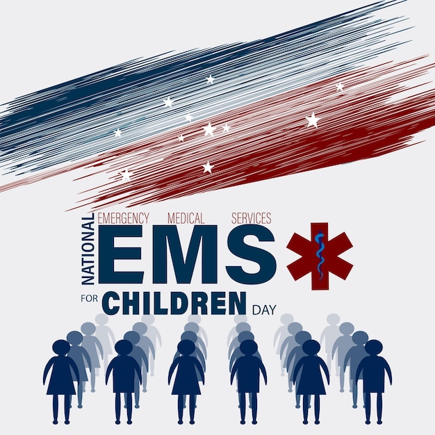 Emergency Medical Services for Children Day . greeting card poster and banner