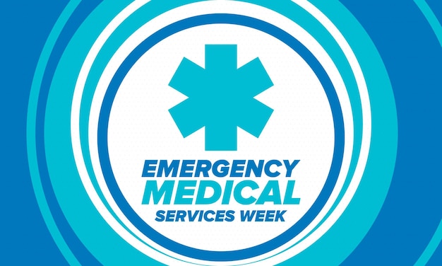 Vector emergency medical services week control and protection medical health care design vector art