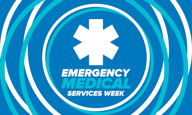 Emergency medical services week control and protection medical health care design vector art