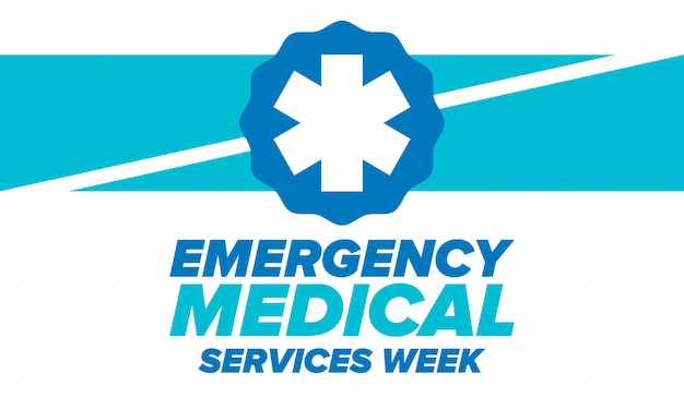 Vector emergency medical services week control and protection medical health care design vector art