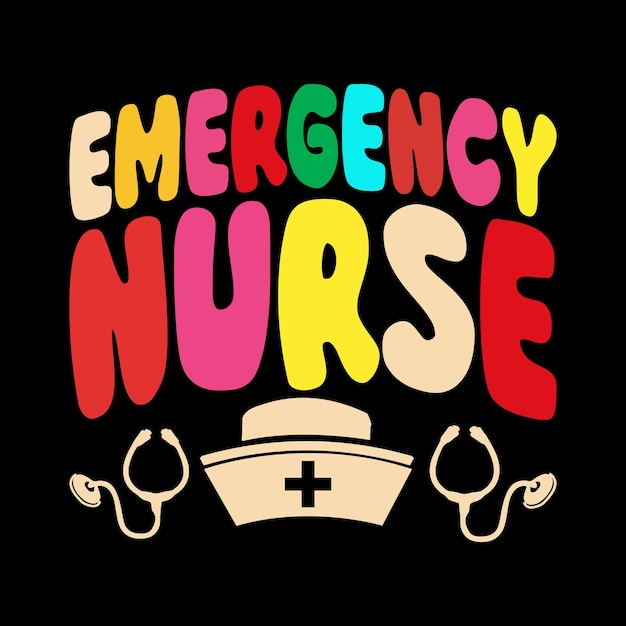 Vector emergency nurse tshirt design