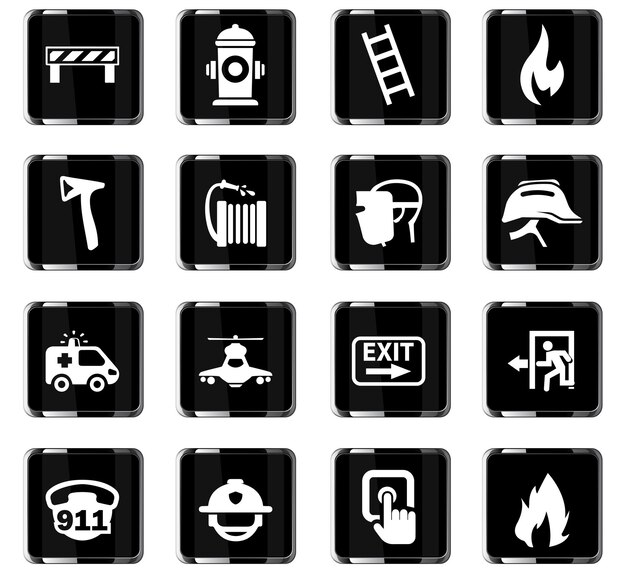 Emergency vector icons for user interface design