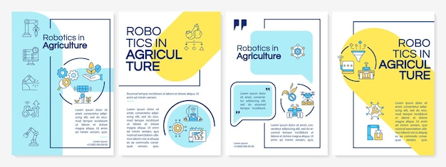 Emerging innovations in agriculture blue and yellow brochure template