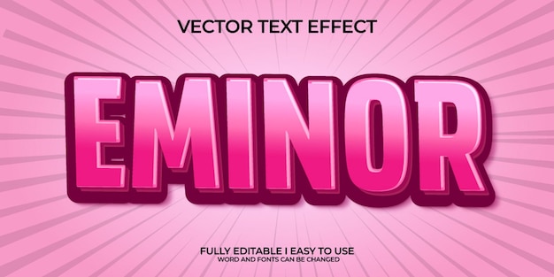 Eminor volledig bewerkbare 3D-vectorteksteffect