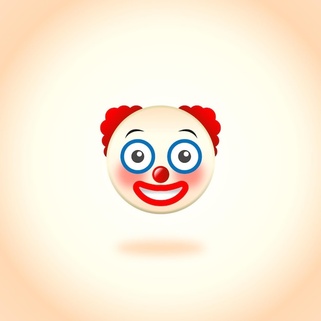 Vettore clown emoji con i capelli rossi