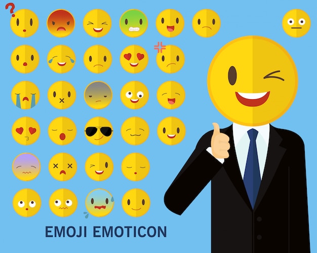 Vettore emoji emozione concetto di fondo