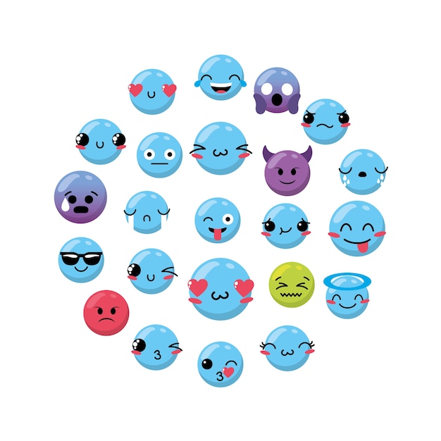 Emoji emtion expresion design backgroun