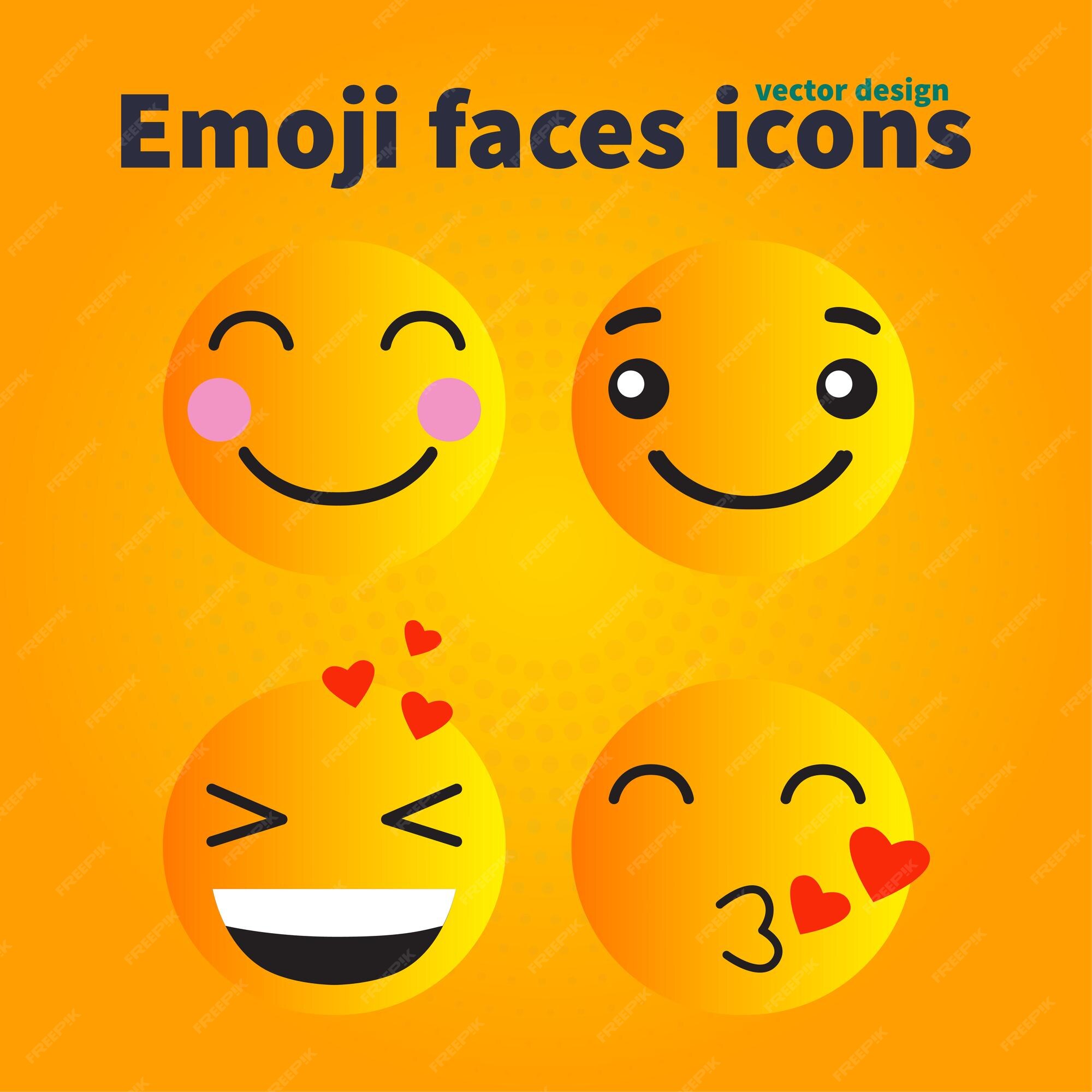 Emoji Faces Icons Vector Design Bad Stock Vector (Royalty Free