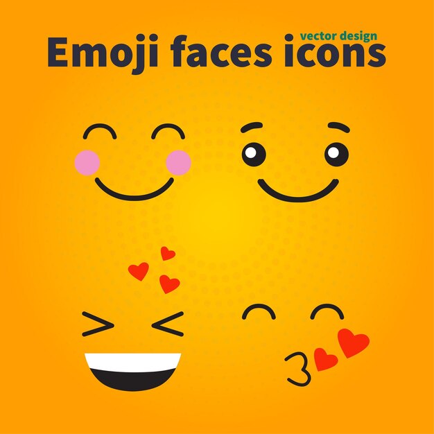 Emoji faces icons vector design bad and good review happy and sad reaction