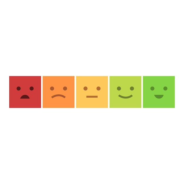 Emoji feedback scale icon cartoon vector customer satisfaction client survey