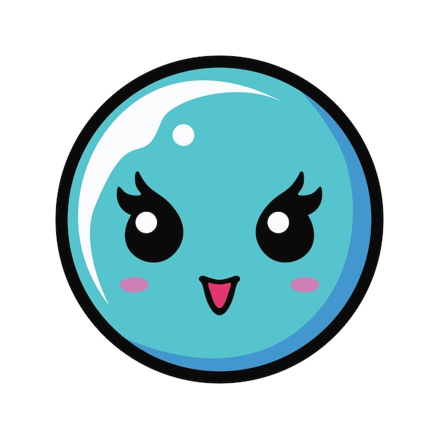 Emoji glimlach schattig vector pictogram ontwerp Grappig kawaii emotie avatar ontwerp