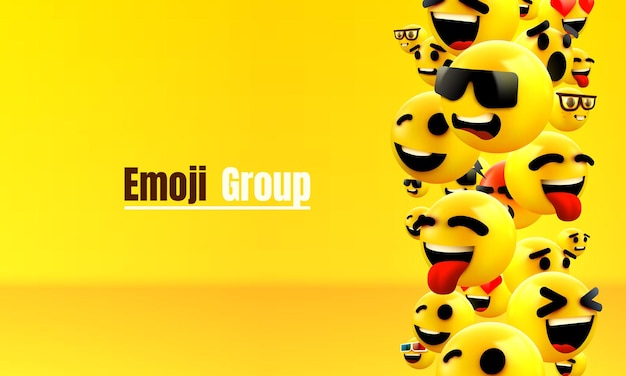 Emoji group yellow winking face