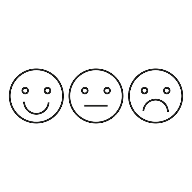 Emoji icon set of satisfaction level Simple feedback in form of emotions