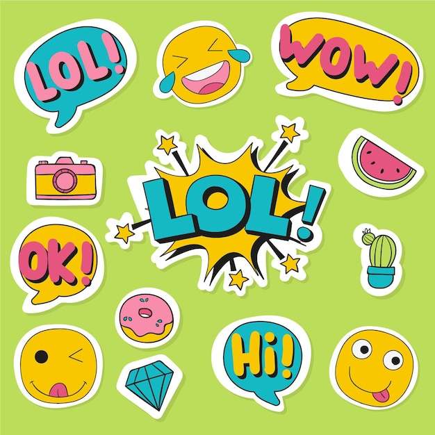 Vector emoji's en stickers voor sociale media