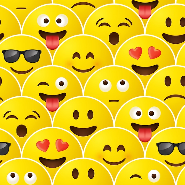 Emoji seamless pattern