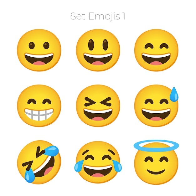 Vector emoji set app reacciones aplicacion pt 1