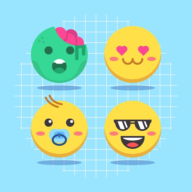 Emoji set icona illustrazione vettoriale