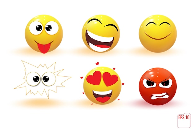 Emoji vector art design trendy communicatie chat-elementen