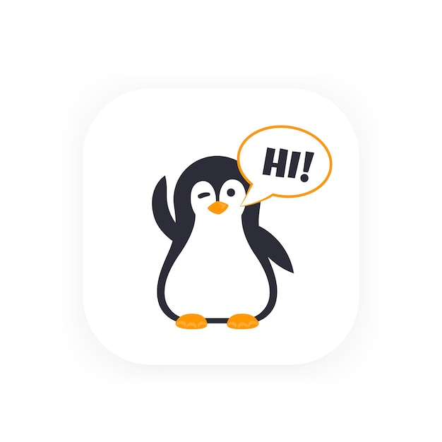 Emoji with greeting pinguin