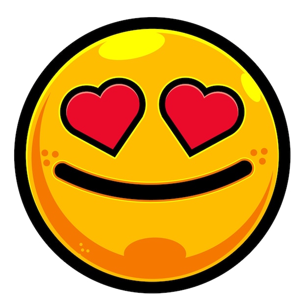 emoji with heart vector faces color yellow