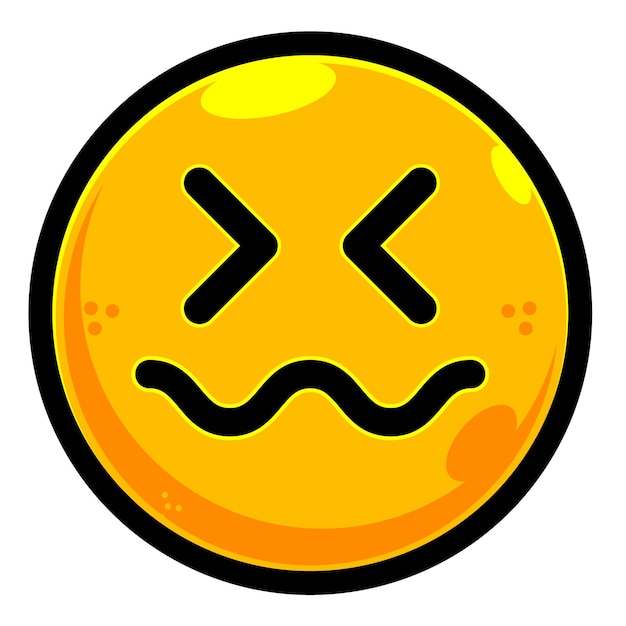 Vettore emoji con faccia triste illustrazione vettoriale gialla