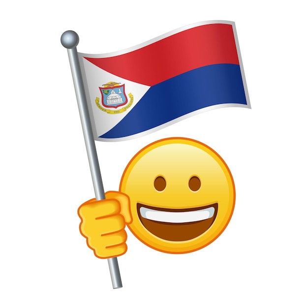 Vector emoji with sint maarten flag large size of yellow emoji smile