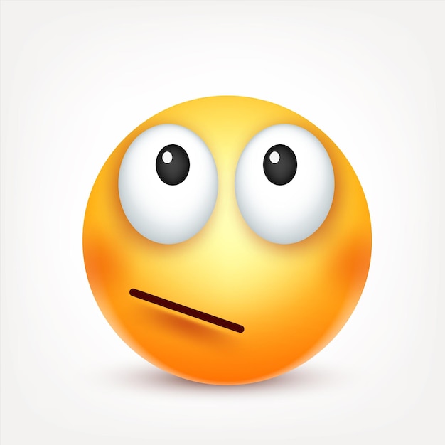 Vector emoji yellow face with emotions realistic emoji sad or happy angry emoticon mood cartoon character