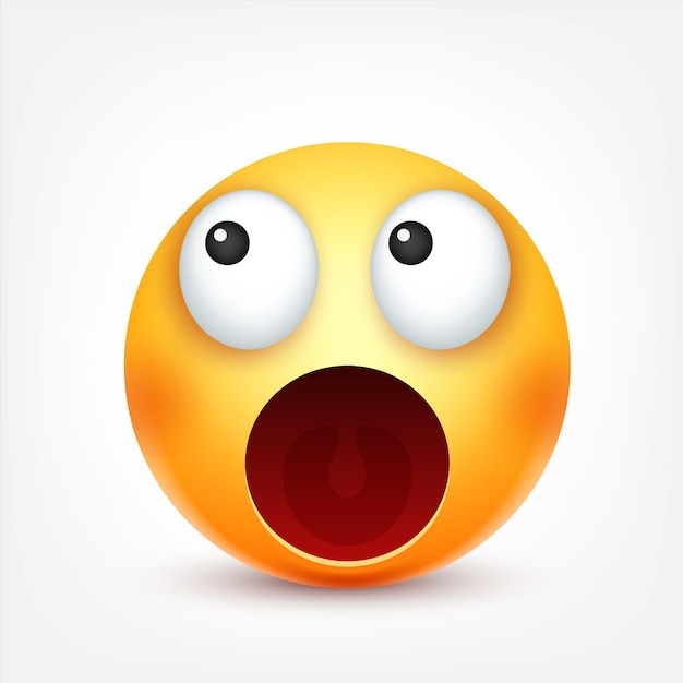 Vector emoji yellow face with emotions realistic emoji sad or happy angry emoticon mood cartoon character