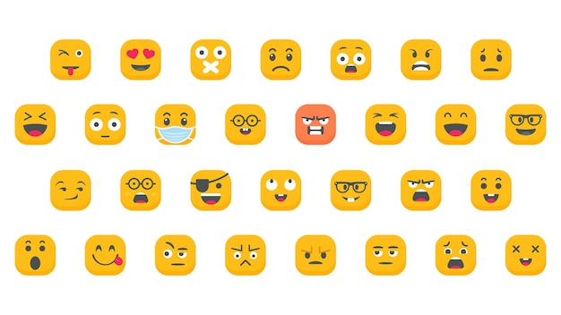 Emojis with different facial expressions