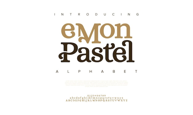 Emonpastel premium luxury elegant alphabet letters and numbers elegant wedding typography classic